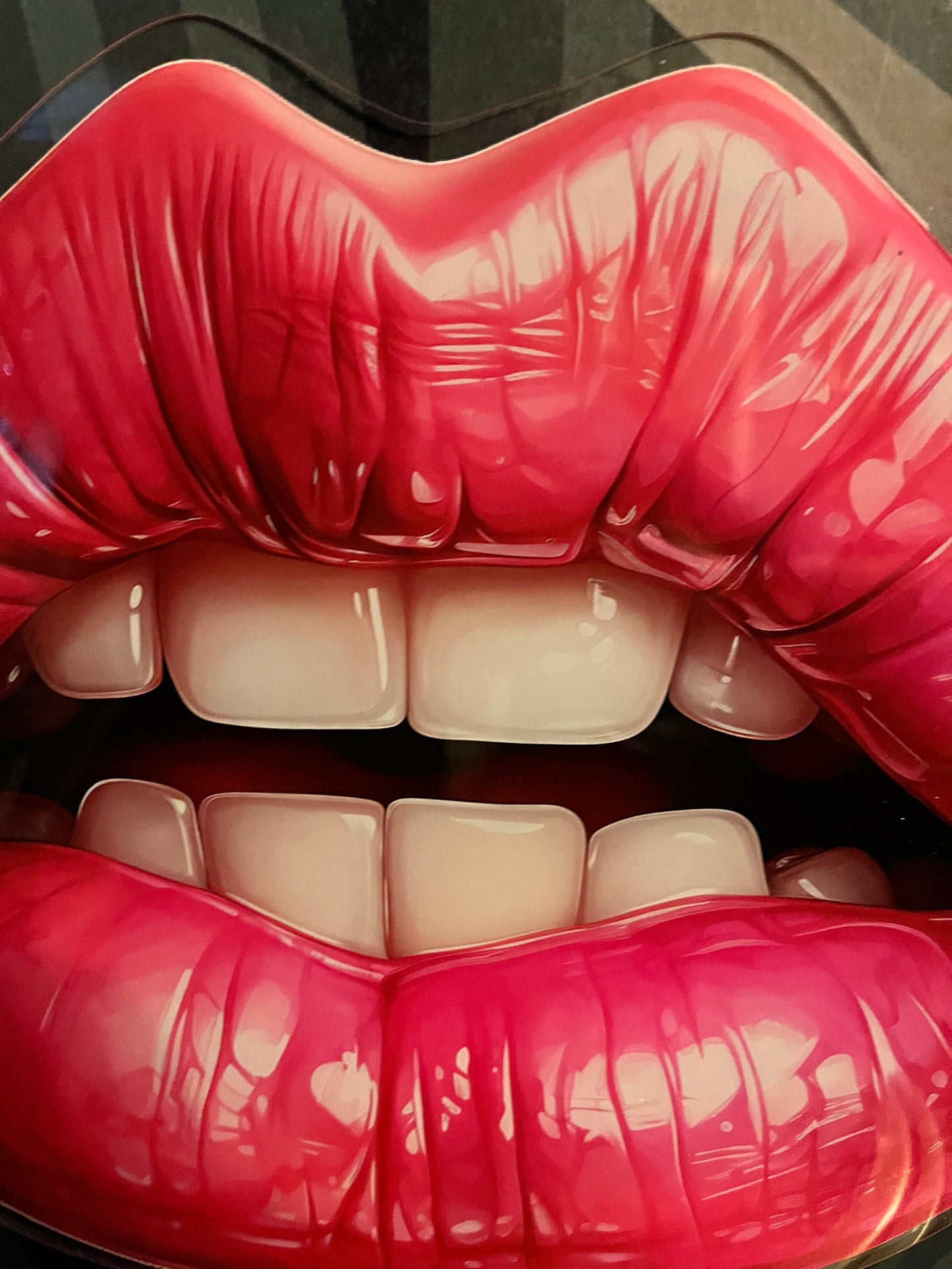 HOT Pink Lips - Printed Acrylic Wall Art