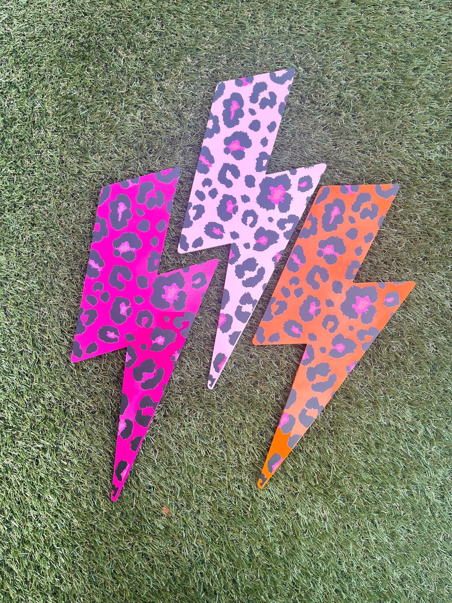 Leopard Print Lightening Bolt wall decor   - Acrylic - Bolt Decor