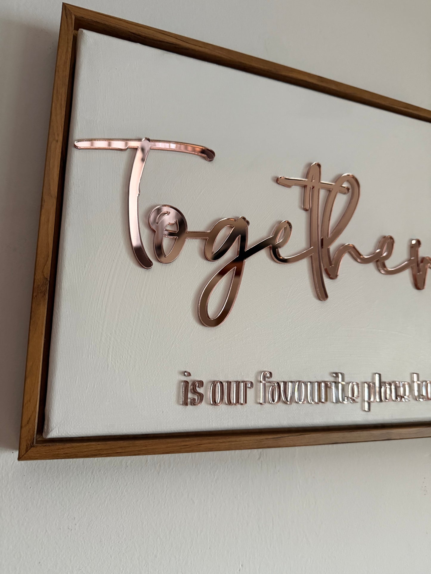 Together is our favourite place to be , Hand Finished Framed Canvas Art