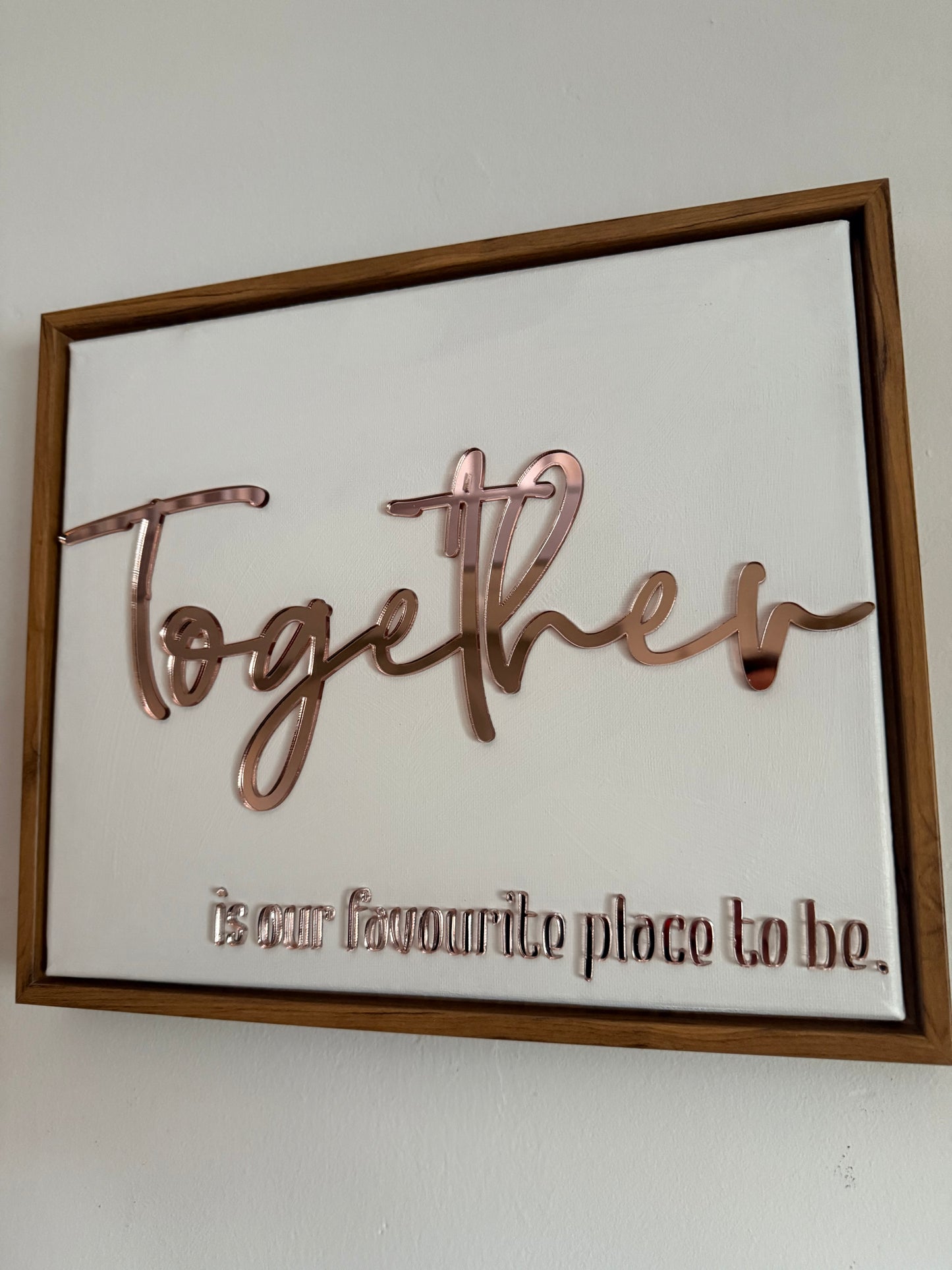 Together is our favourite place to be , Hand Finished Framed Canvas Art