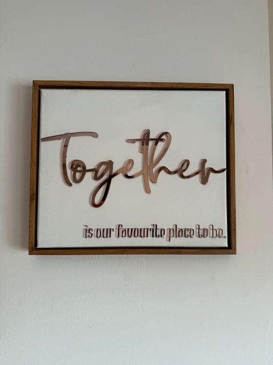 Together is our favourite place to be , Hand Finished Framed Canvas Art