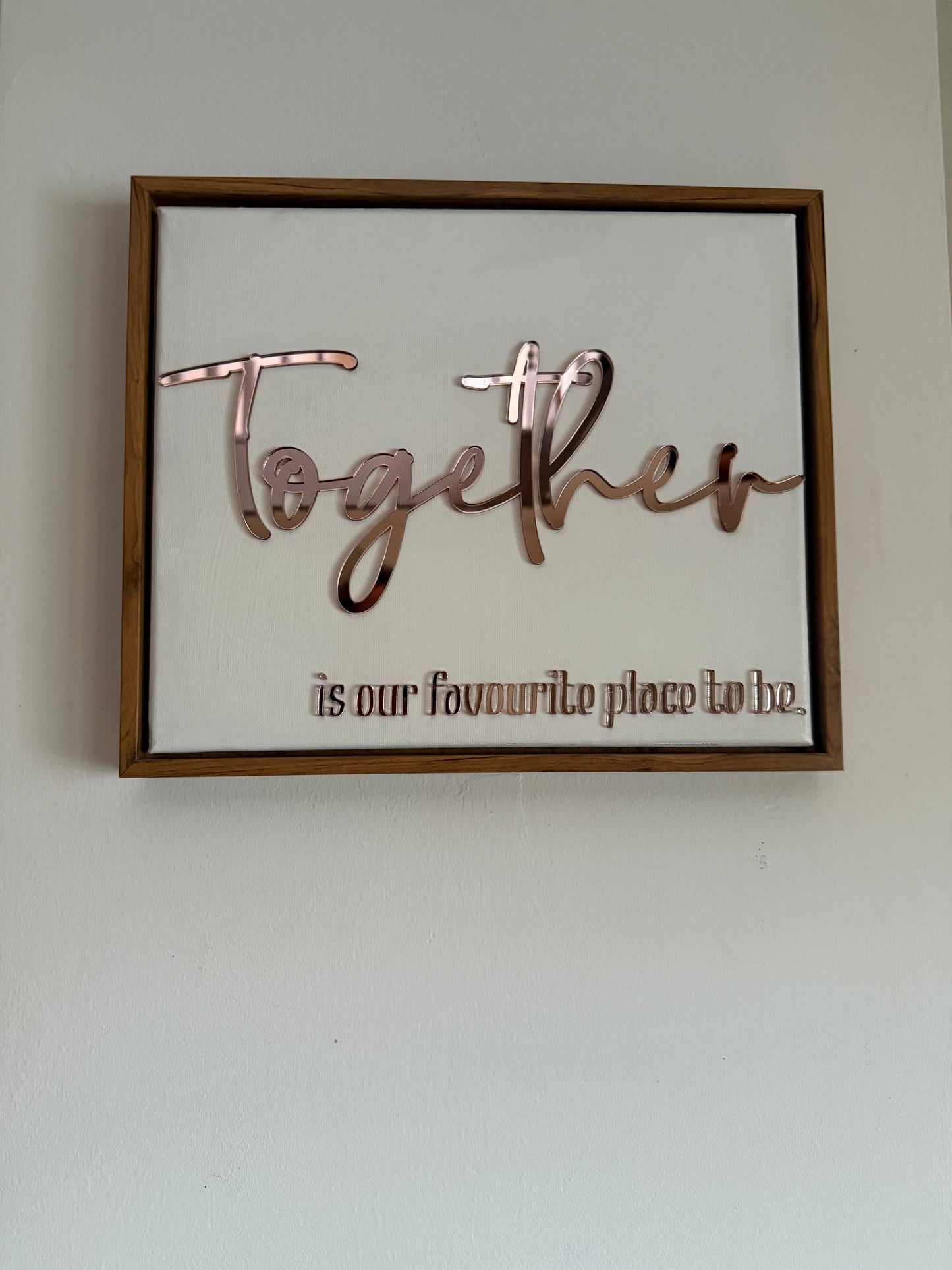 Together is our favourite place to be , Hand Finished Framed Canvas Art