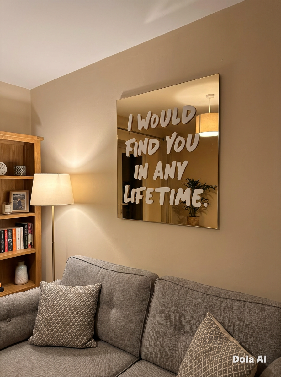 I would find you in any lifetime, Hand Finished Mirror Wall Art