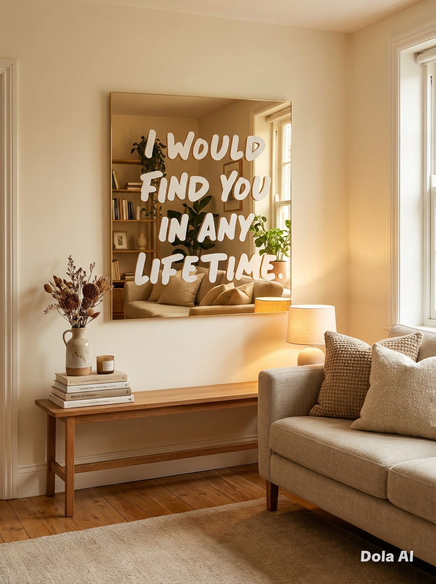 I would find you in any lifetime, Hand Finished Mirror Wall Art