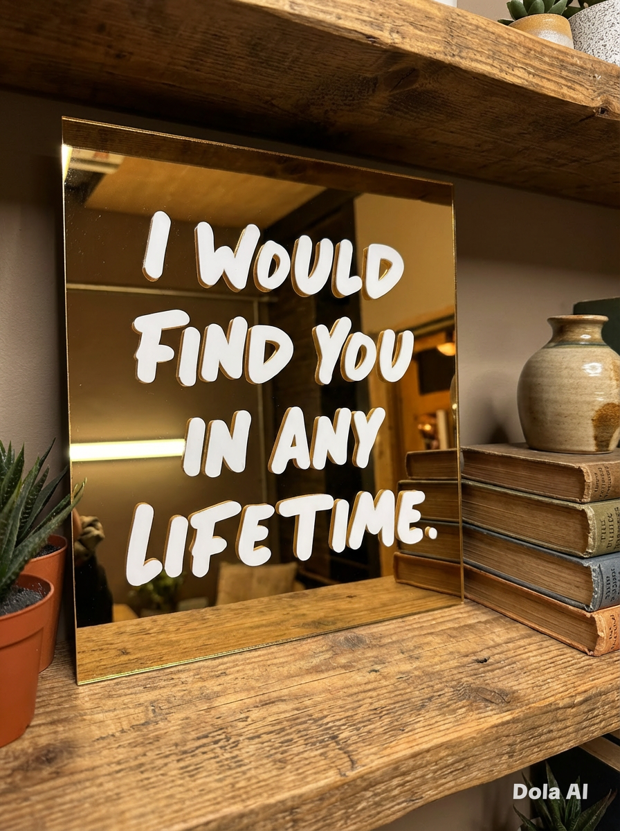 I would find you in any lifetime, Hand Finished Mirror Wall Art