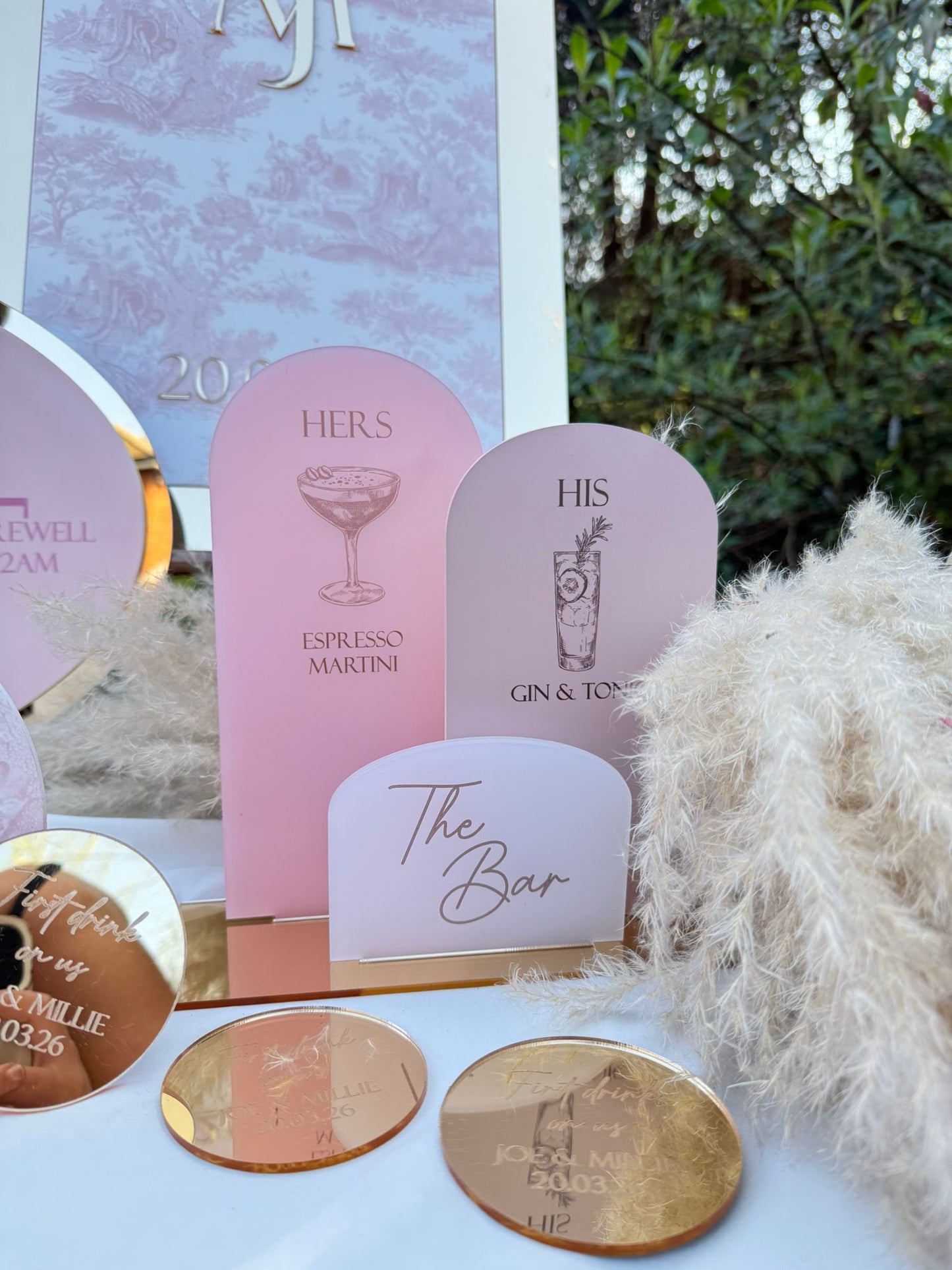 Signature Wedding Drinks Sign Set
