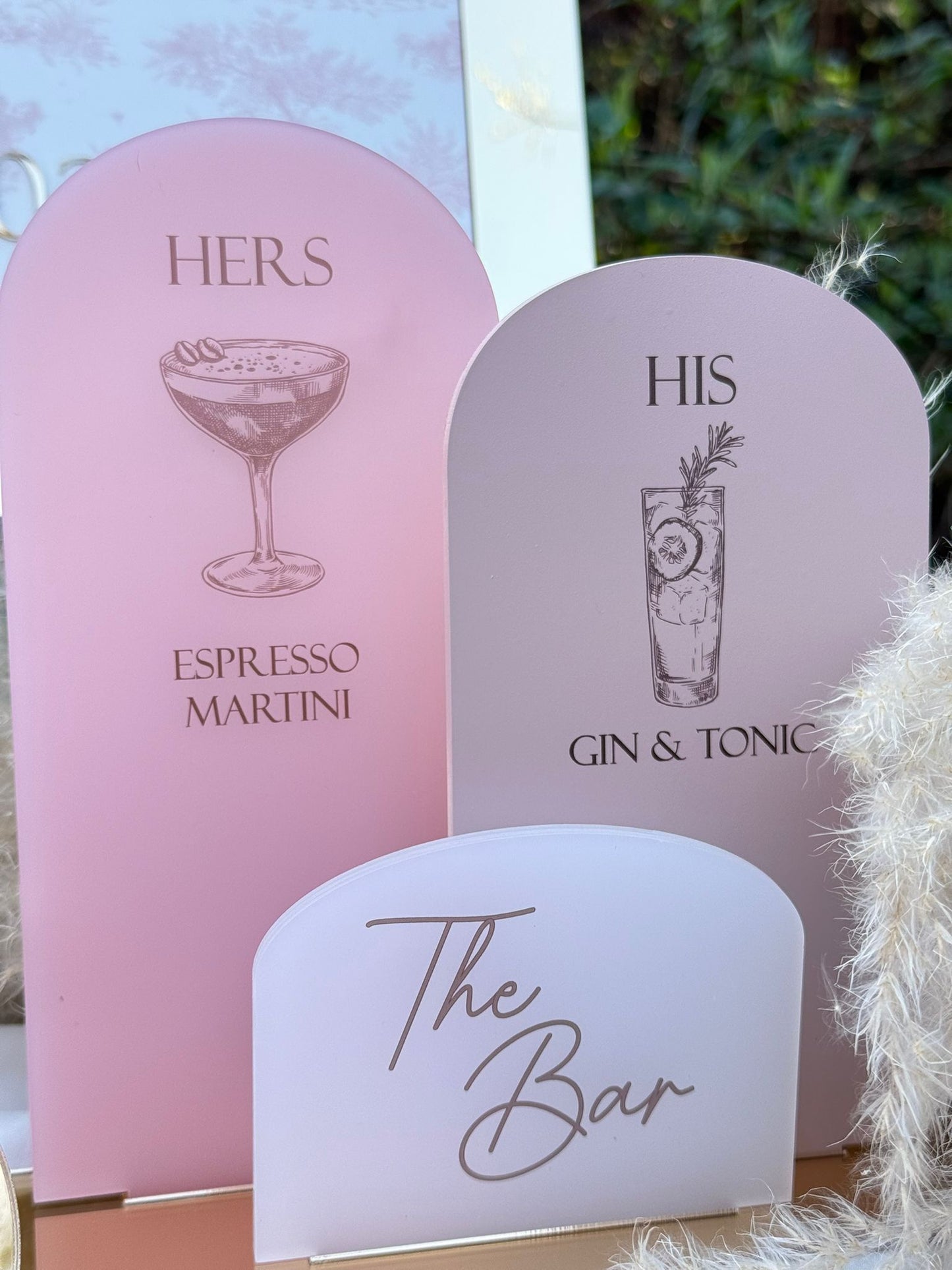 Signature Wedding Drinks Sign Set