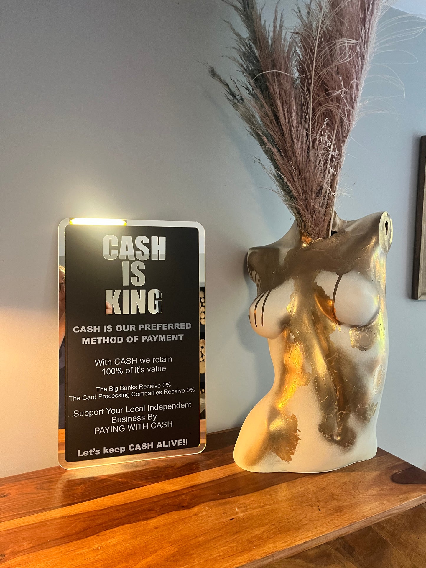 CASH IS KING business sign