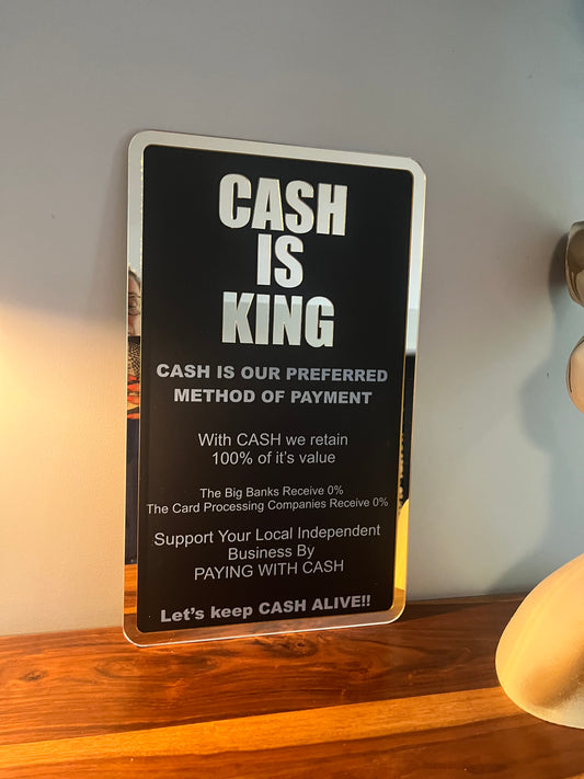 CASH IS KING business sign