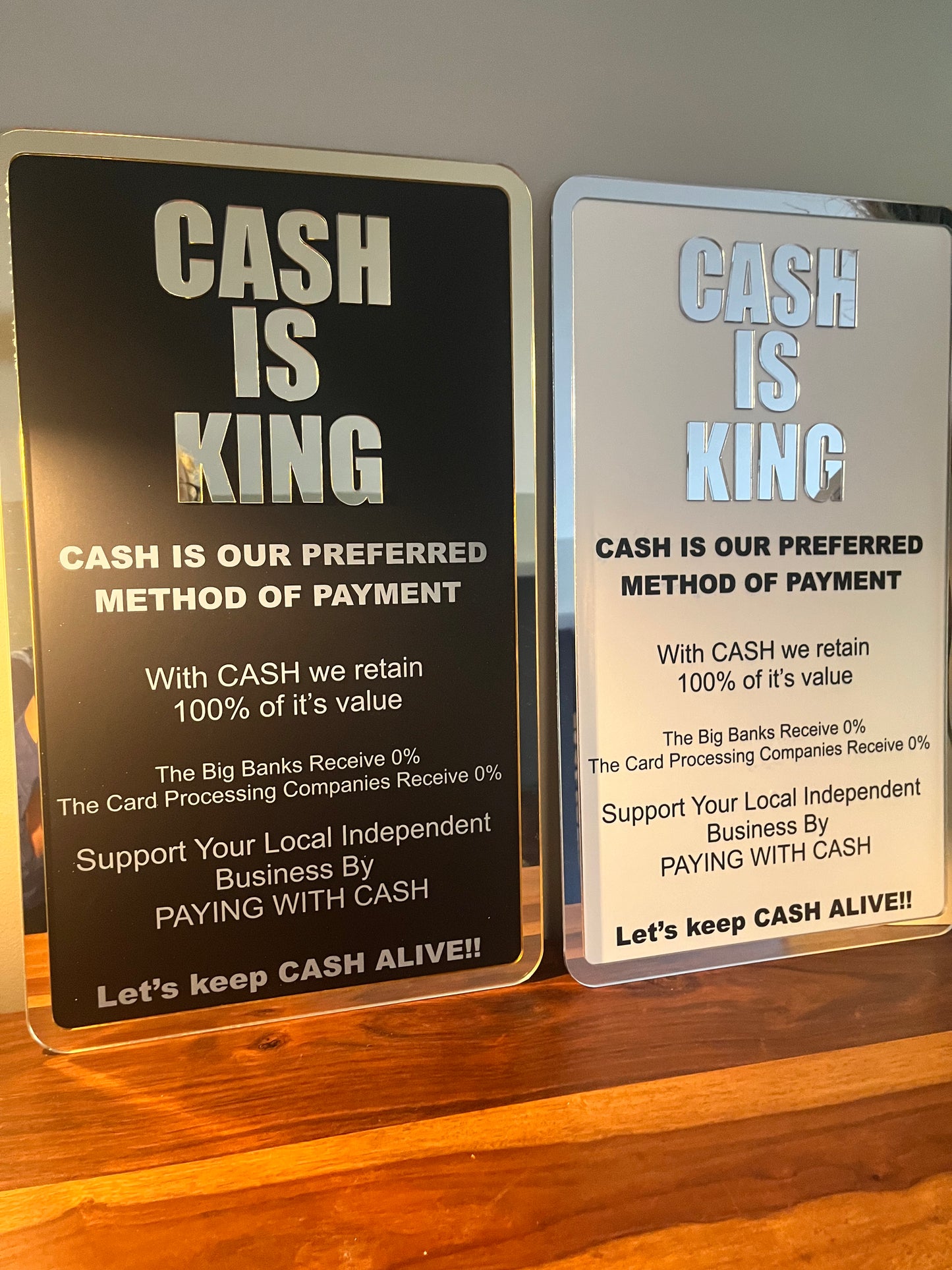 CASH IS KING business sign