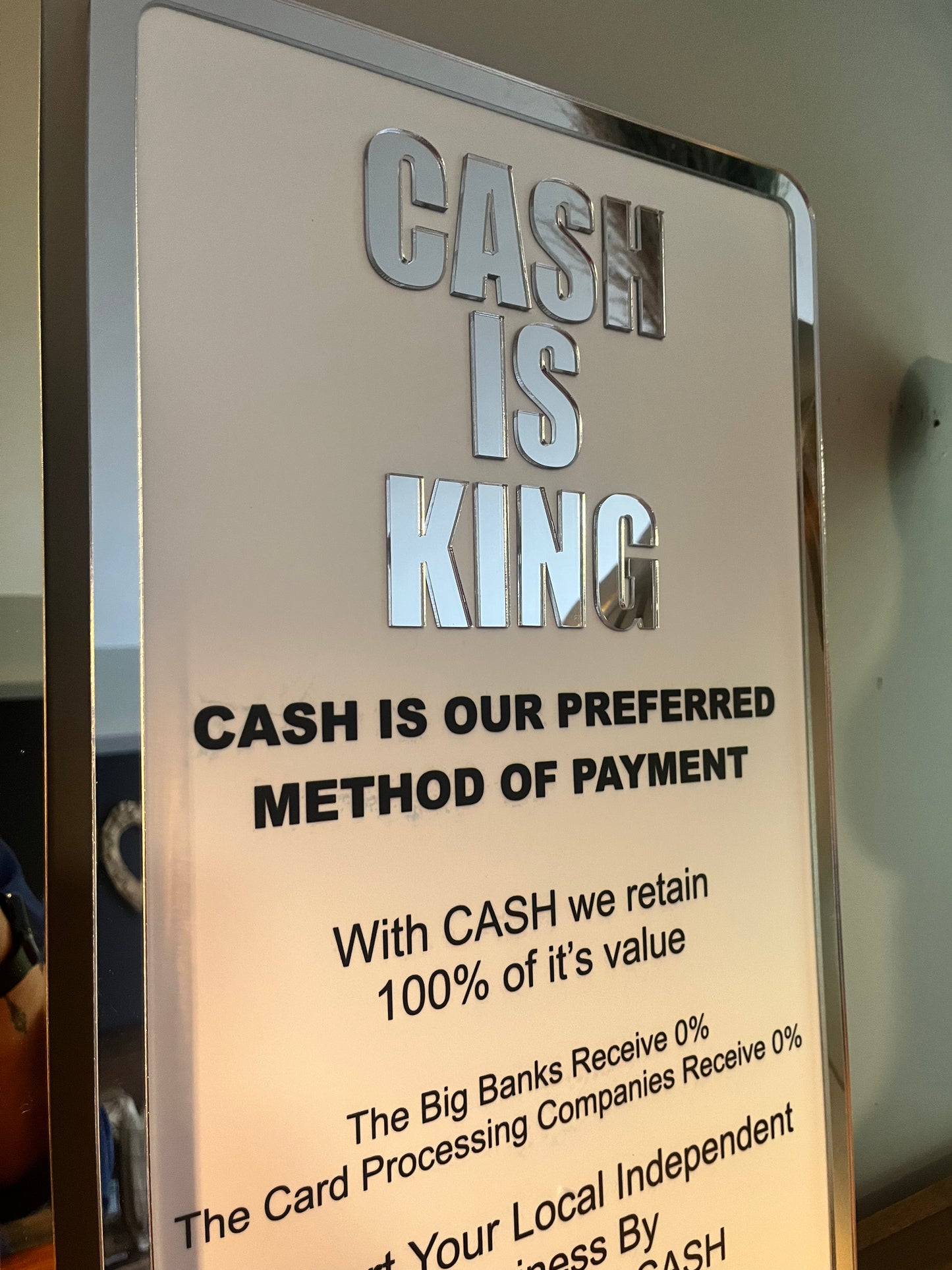 CASH IS KING business sign