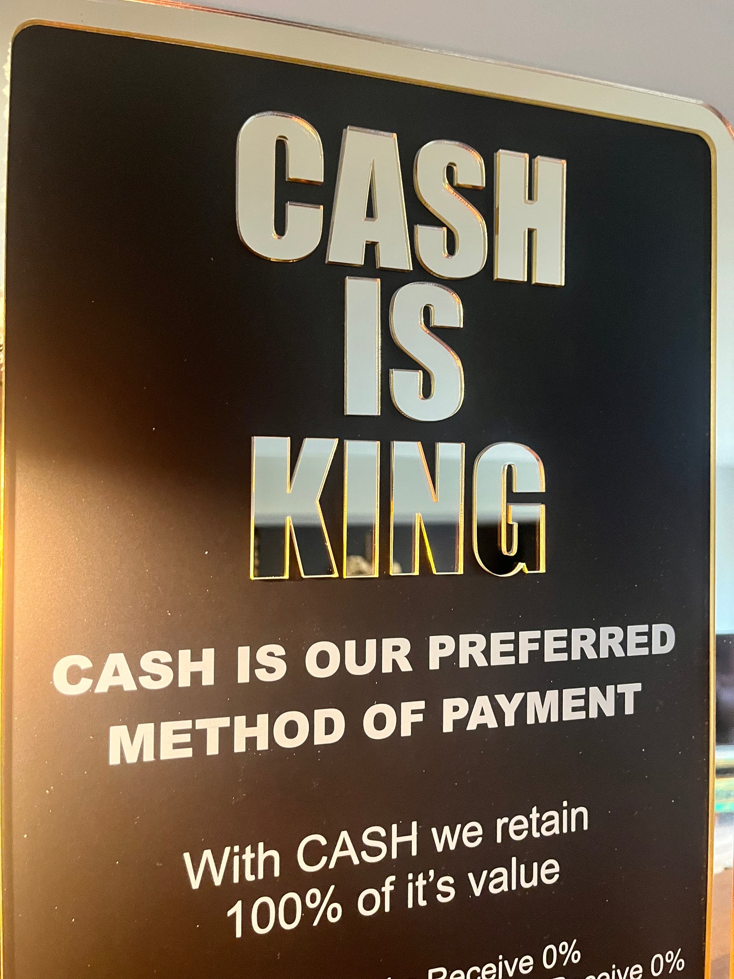 CASH IS KING business sign