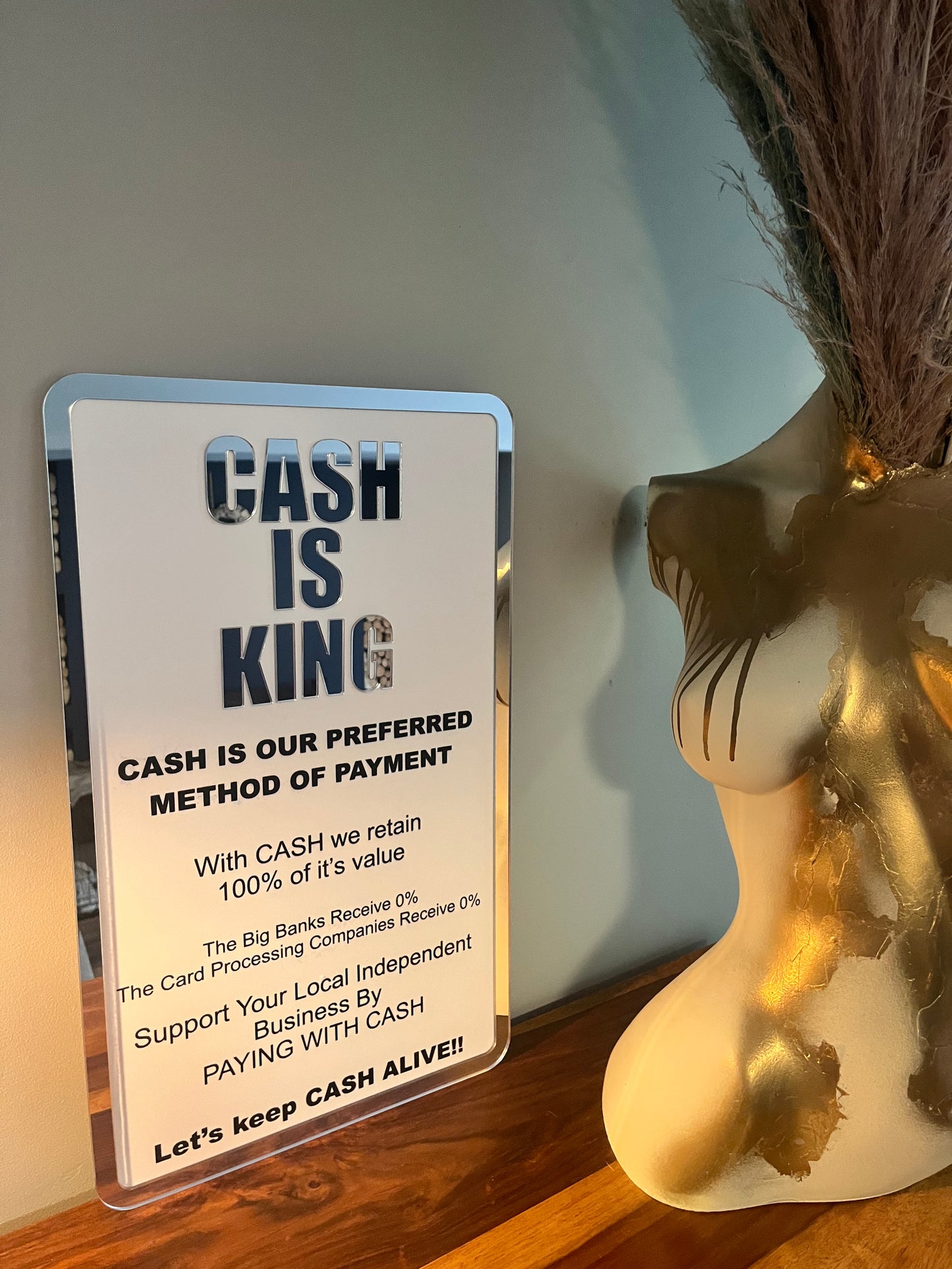 CASH IS KING business sign