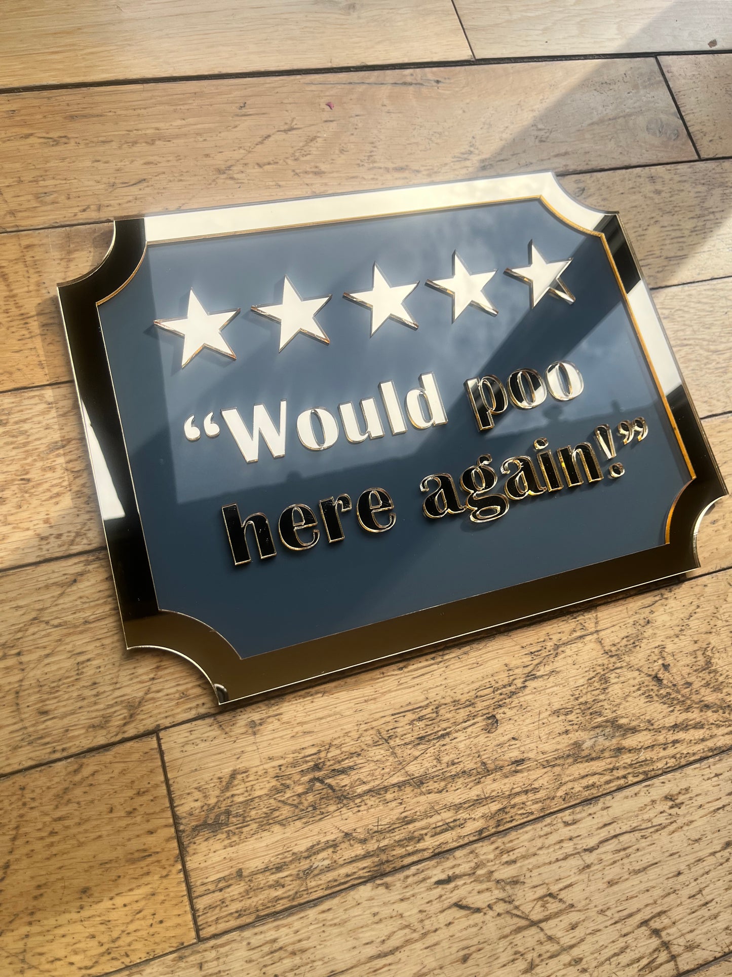 5 STARS - Would Poo Here Again - Wall Art Sign