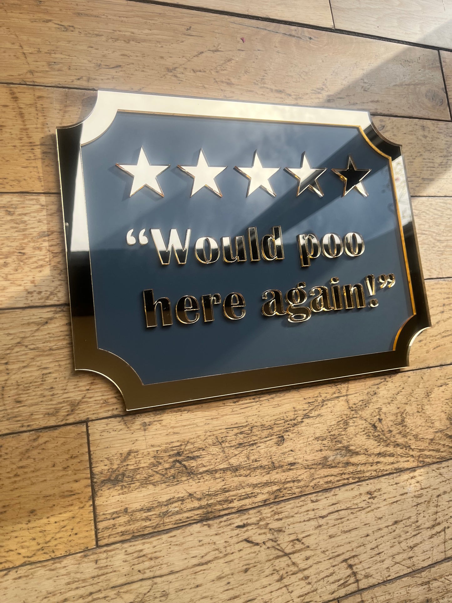 5 STARS - Would Poo Here Again - Wall Art Sign