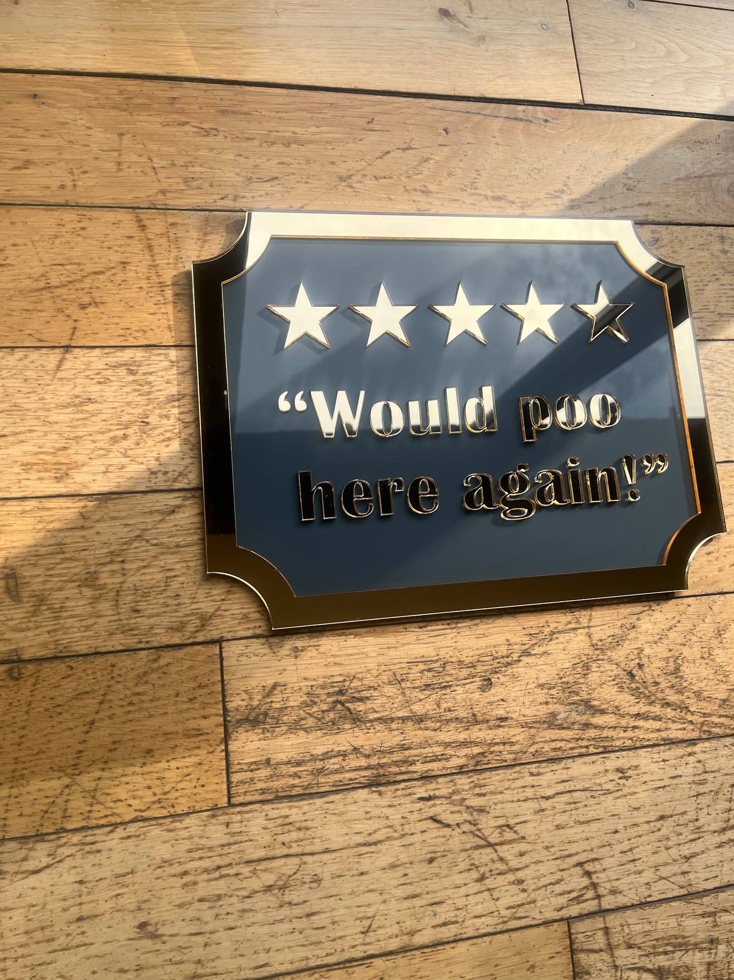 5 STARS - Would Poo Here Again - Wall Art Sign