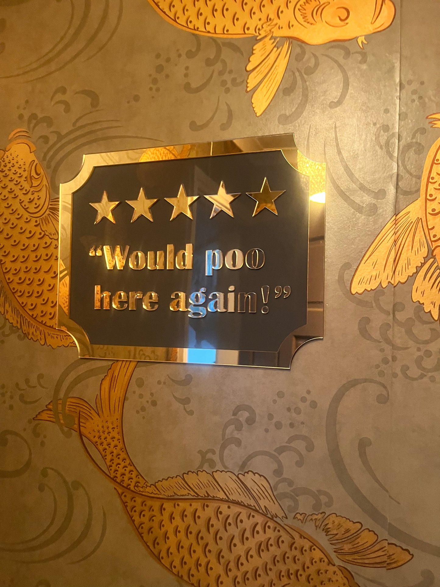 5 STARS - Would Poo Here Again - Wall Art Sign