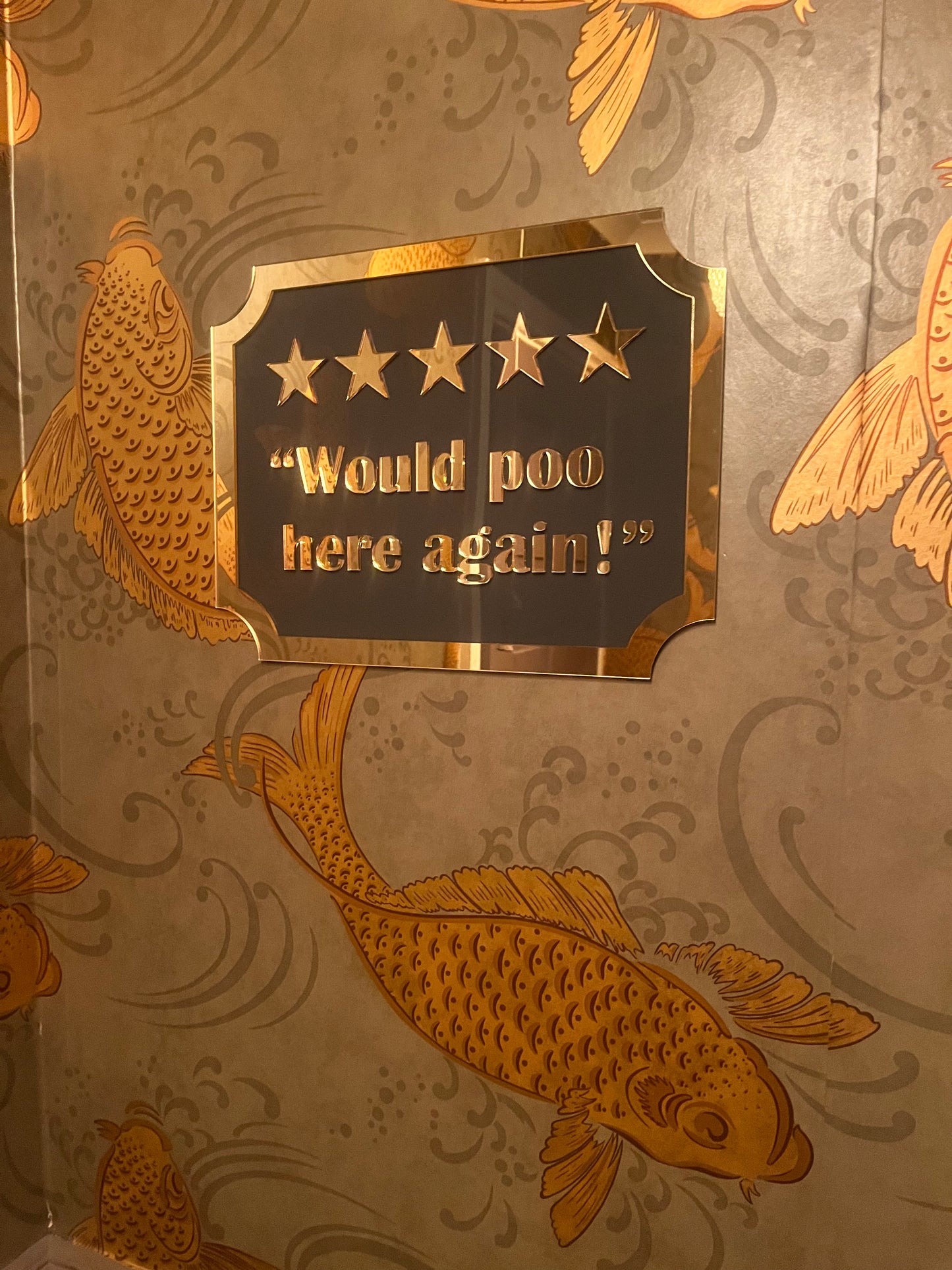 5 STARS - Would Poo Here Again - Wall Art Sign