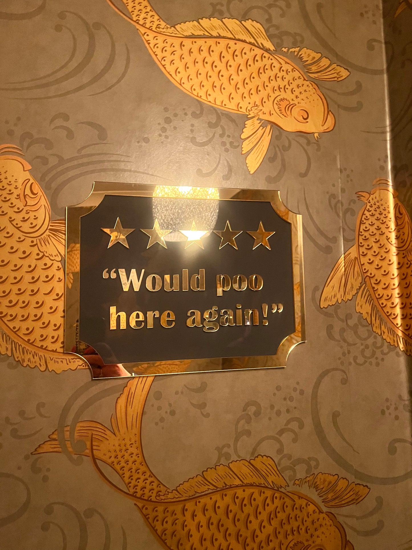 5 STARS - Would Poo Here Again - Wall Art Sign