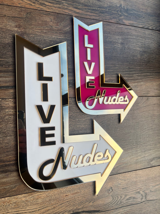 LIVE NUDES Retro Arrow Wall Art