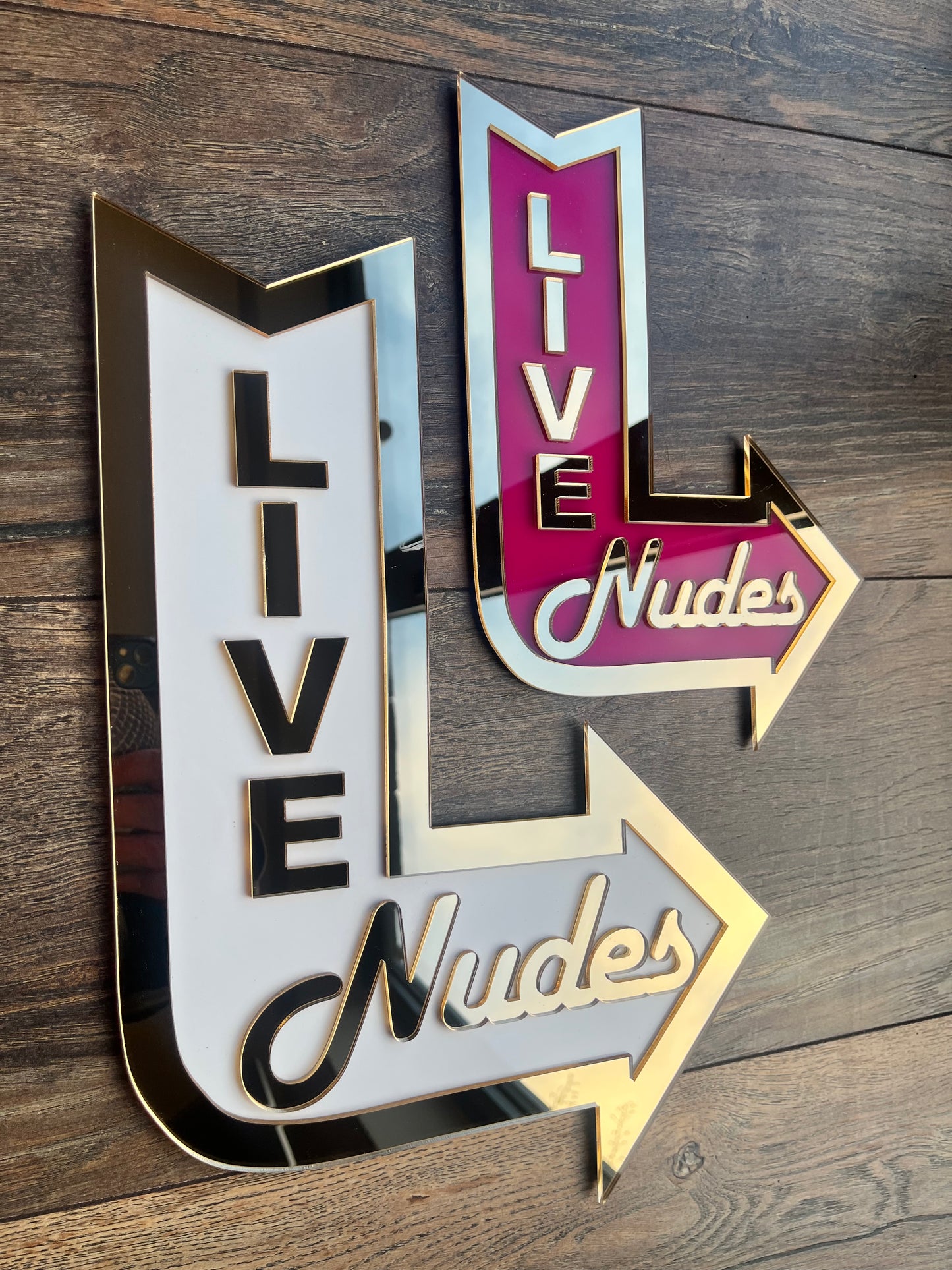 LIVE NUDES Retro Arrow Wall Art