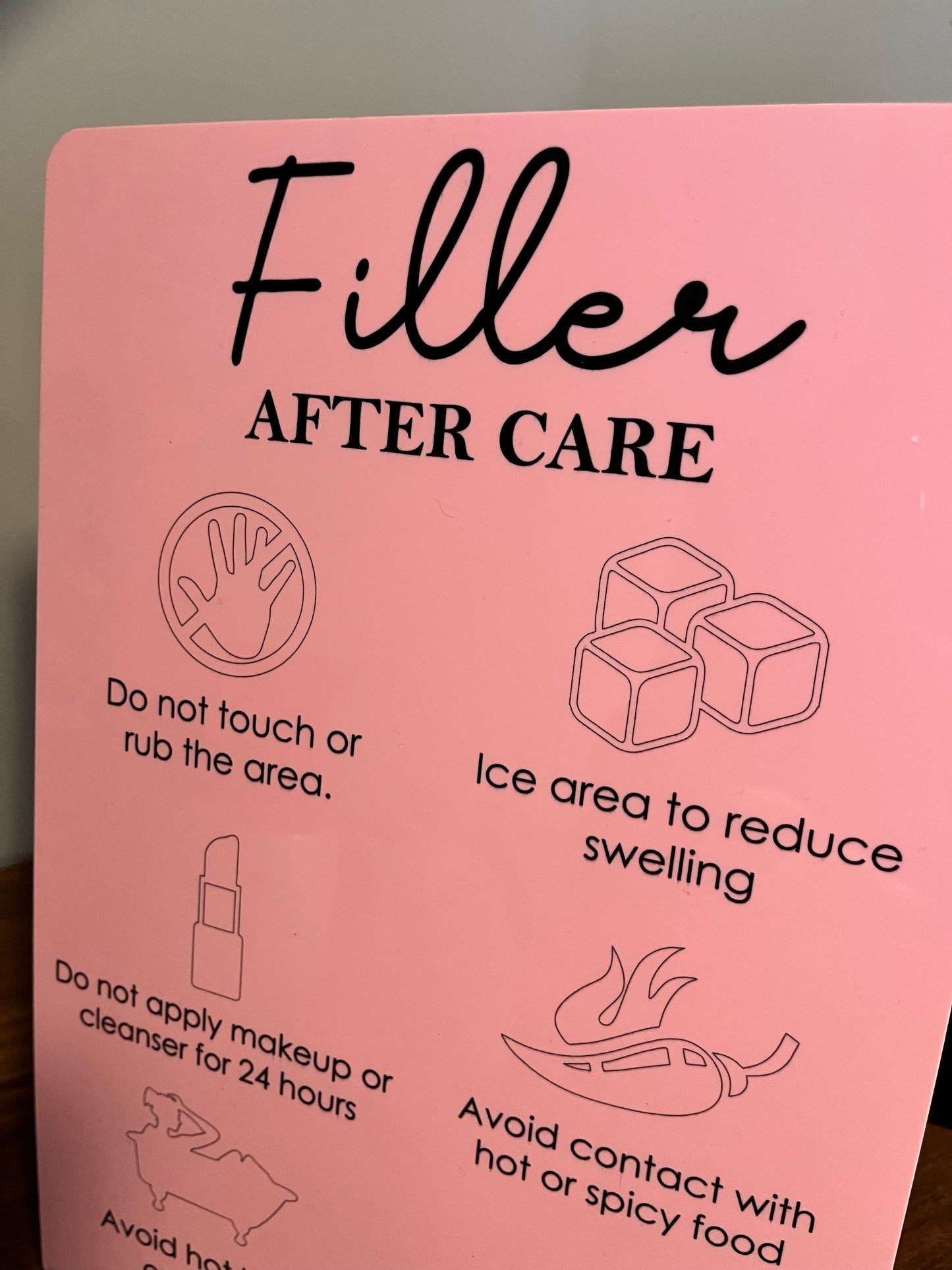 After Care business sign - Self Standing Botox or Filler