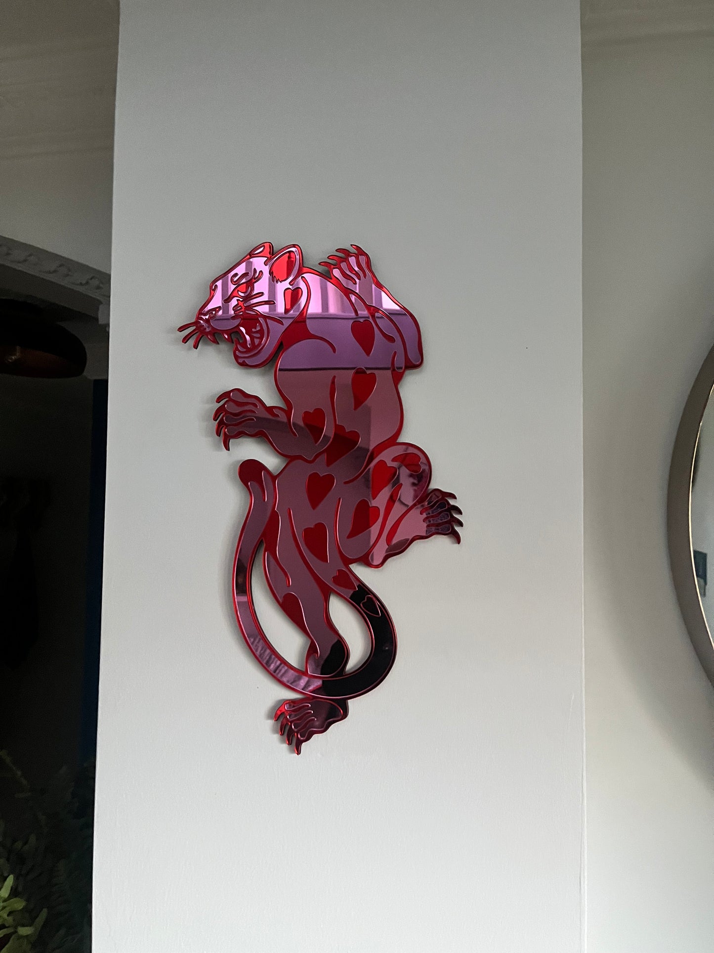 Heart Panther Mirror Wall Art