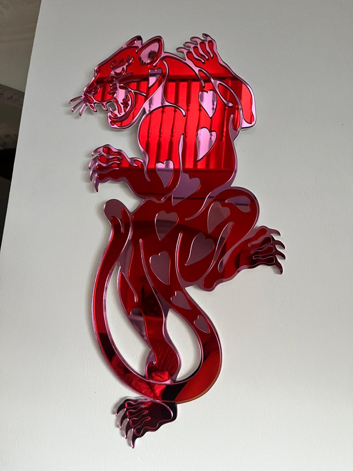 Heart Panther Mirror Wall Art