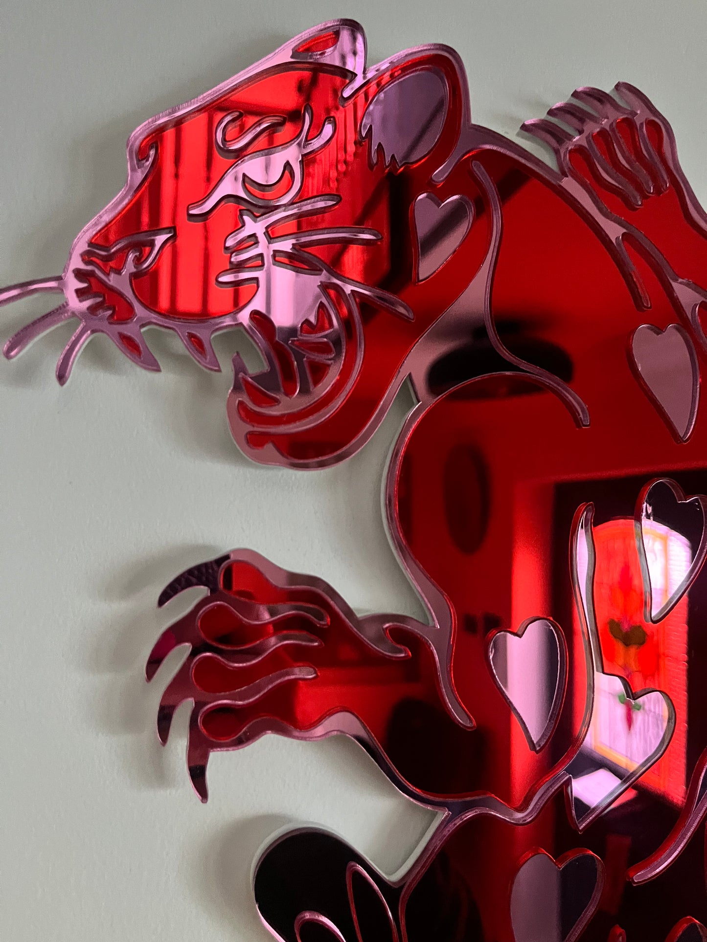 Heart Panther Mirror Wall Art