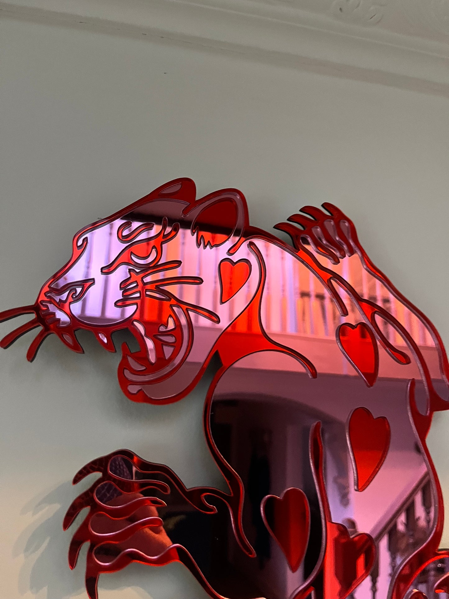 Heart Panther Mirror Wall Art