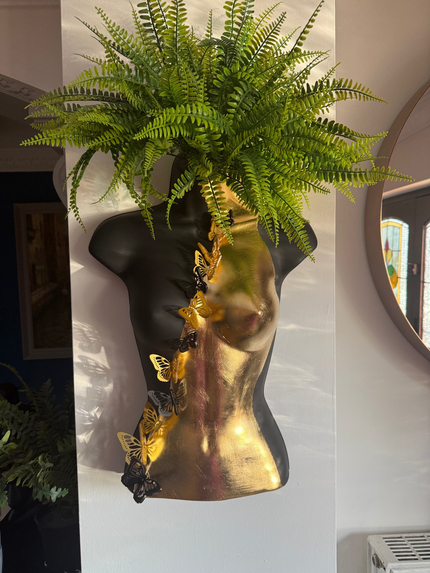 3D Butterfly Female Boobie Wall Torso Black and Gold