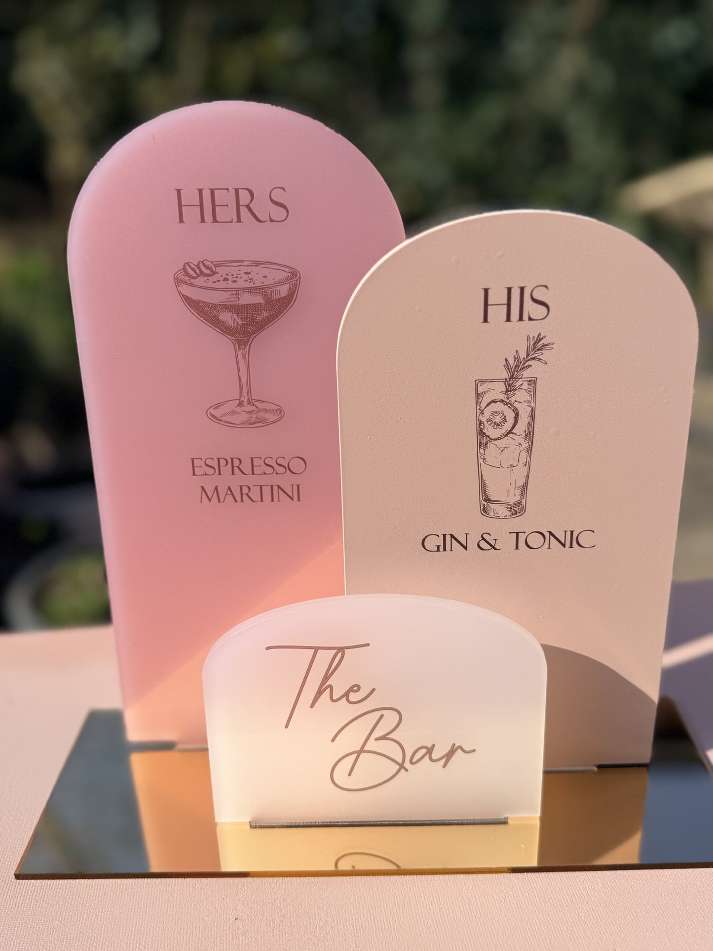 Signature Wedding Drinks Sign Set