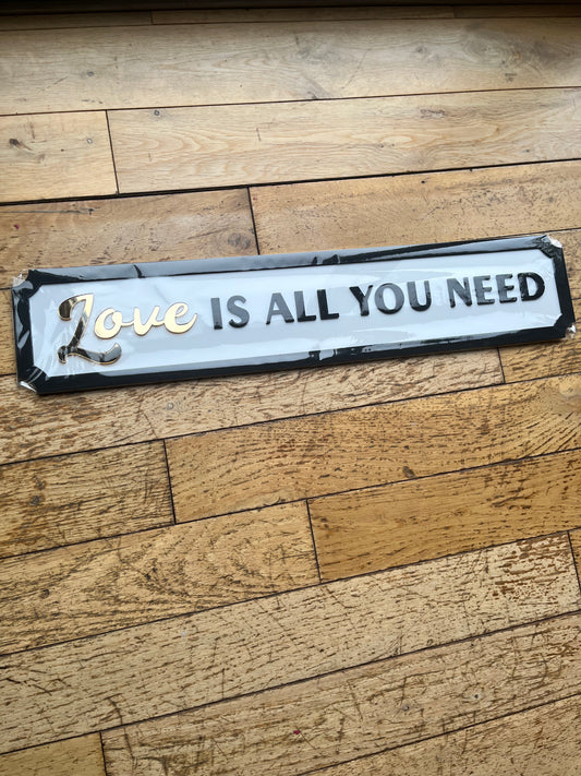 SAMPLE - Love Is All You Need - Street style sign, wall decor.