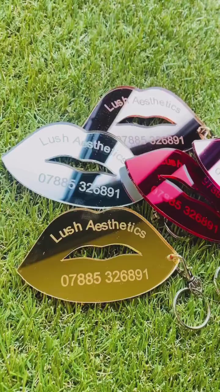 Personalised Keyring, Engraved Keyring, Business Keyring, Lip Keyring, Mirror Keyring