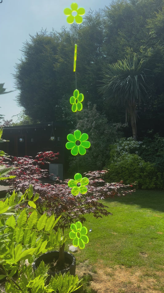 Fluorescent Flower Shaped Hanging Garden Art