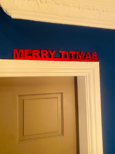 MERRY TITMAS -  door topper, shelf decor, wall decor