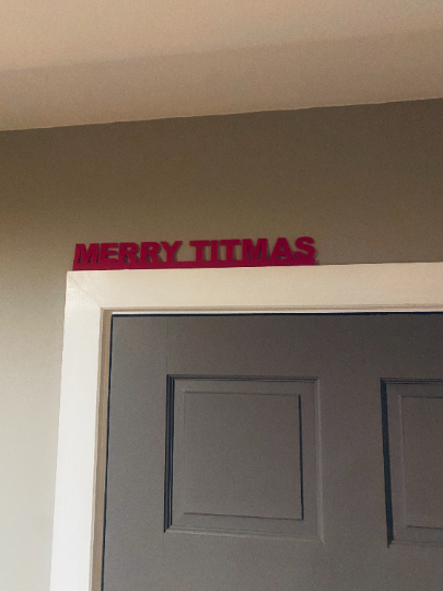 MERRY TITMAS -  door topper, shelf decor, wall decor