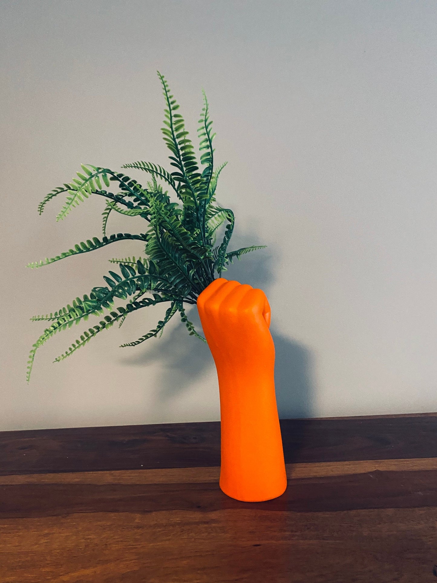 PEACE Hand Vase Neon Orange