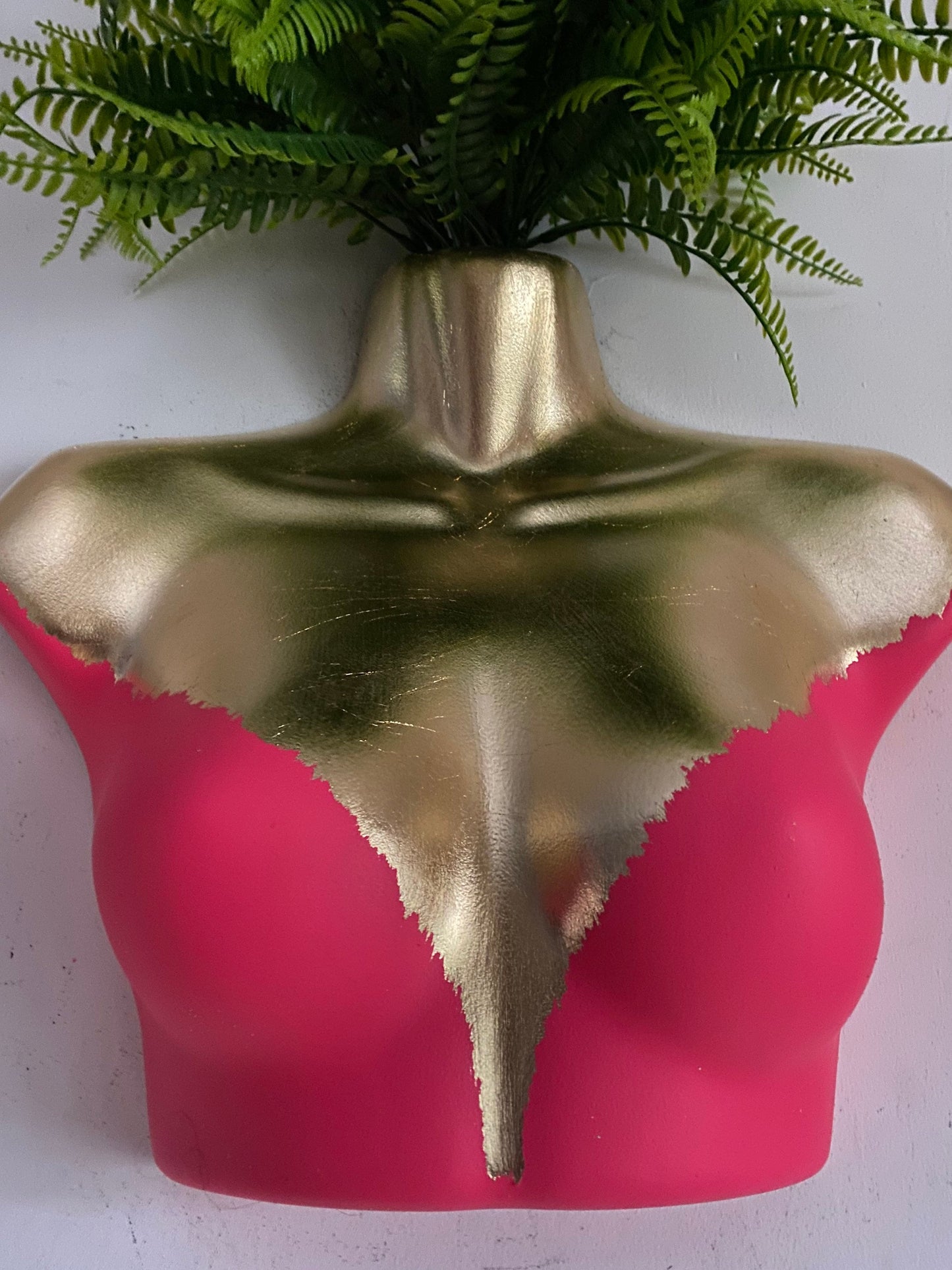 Female Wall Torso Boobie Artificial Plant Hot pink and Gold