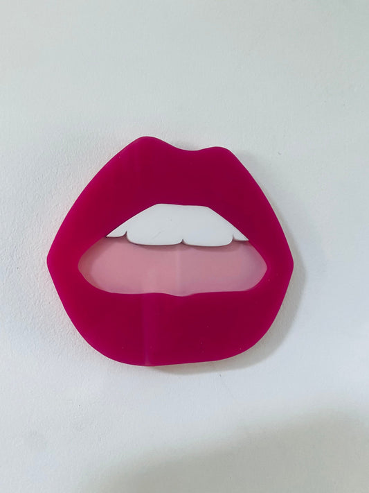 MINI Hot pink lips  - Acrylic - Lip Decor - HOT Pink lips with pink