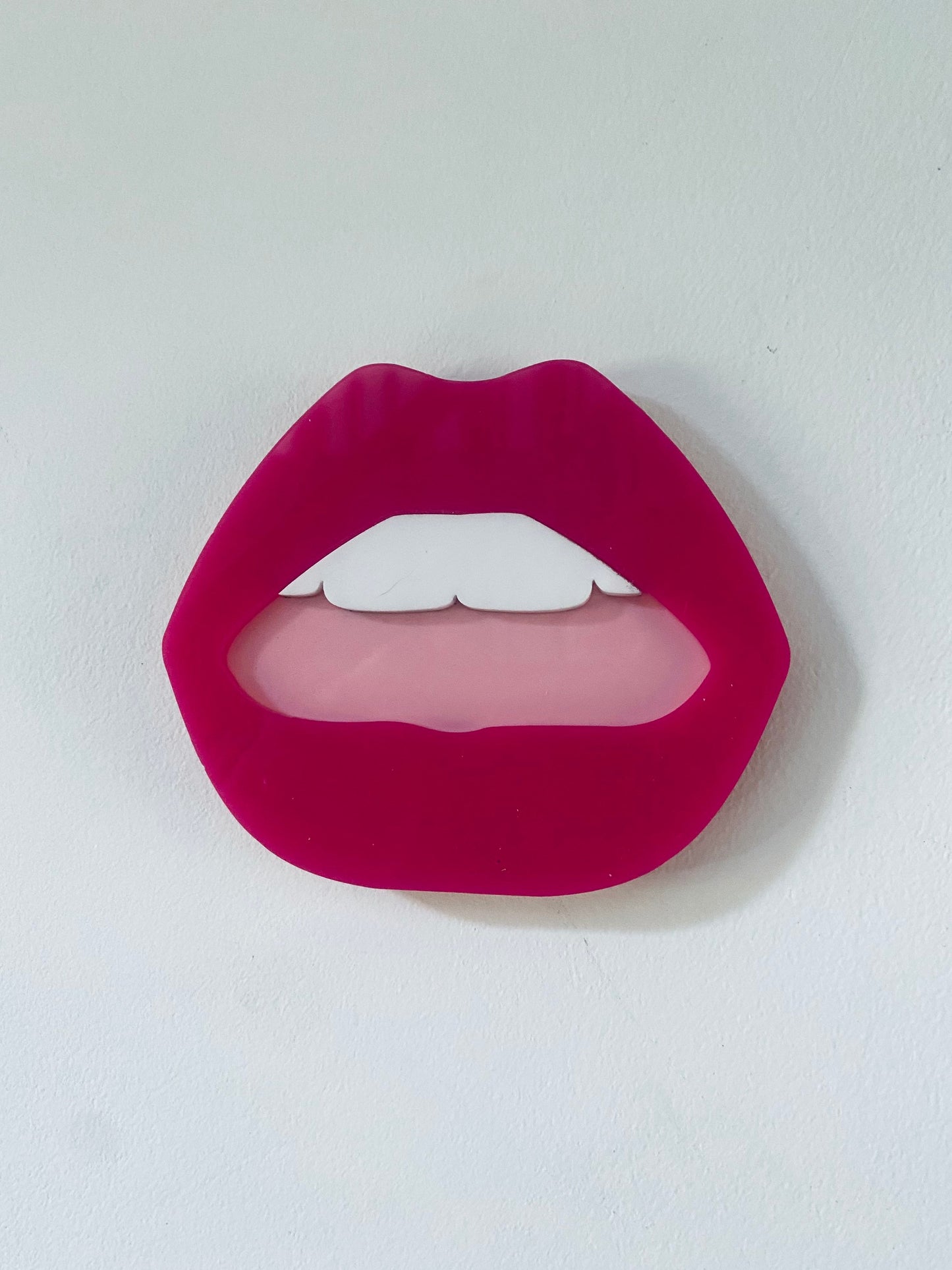 MINI Hot pink lips  - Acrylic - Lip Decor - HOT Pink lips with pink