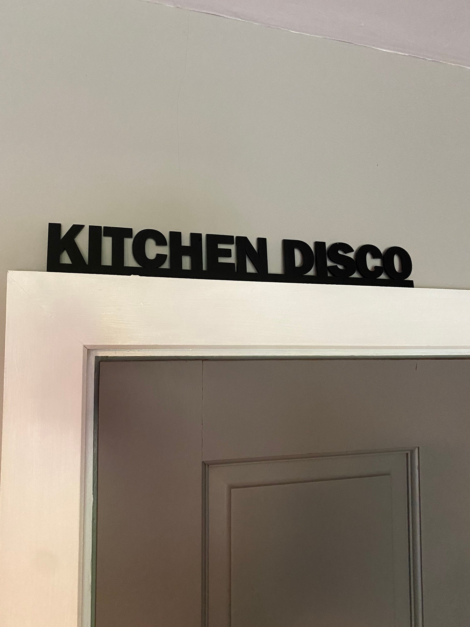 KITCHEN DISCO door topper, shelf decor, wall decor