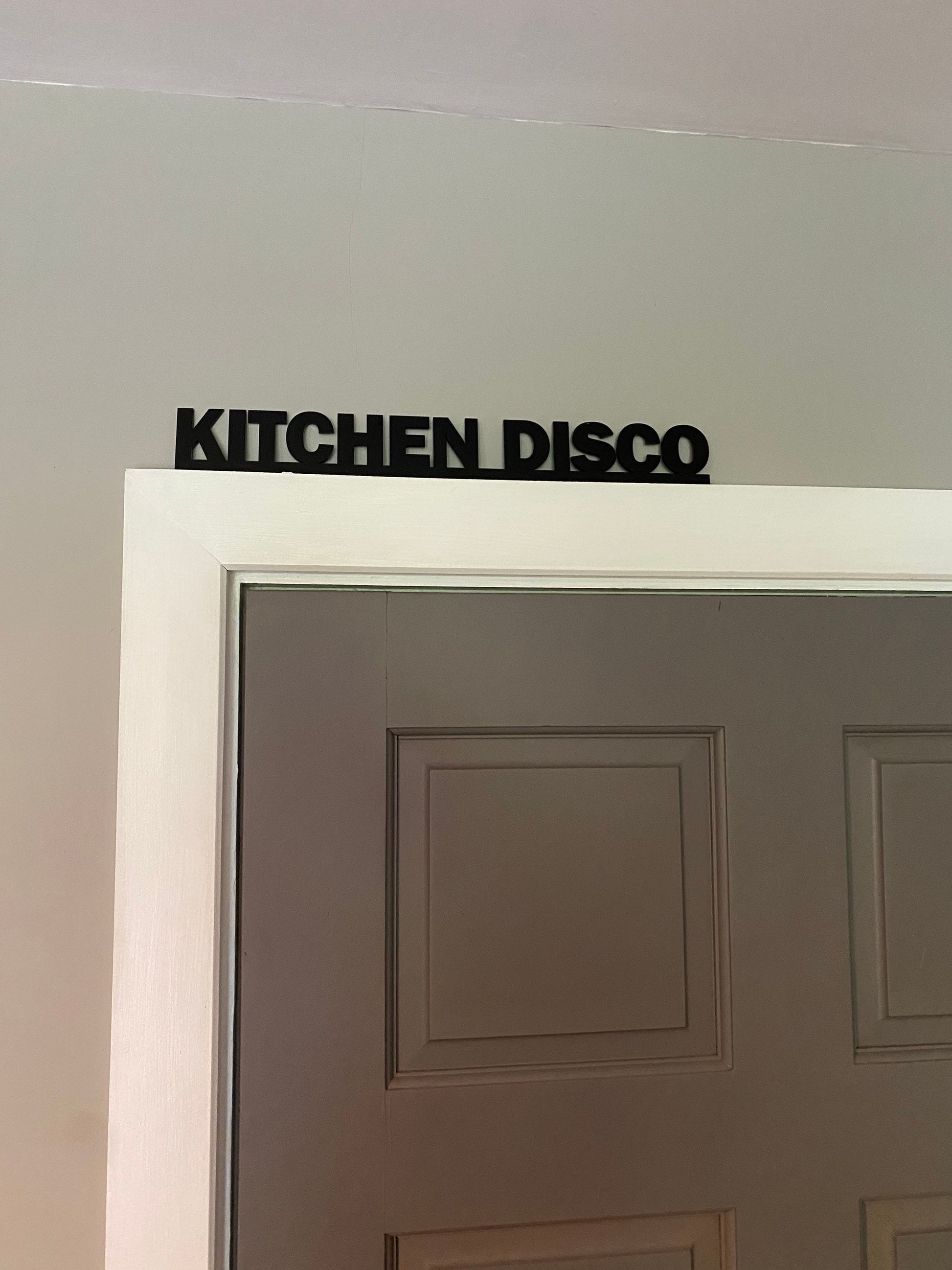 KITCHEN DISCO door topper, shelf decor, wall decor