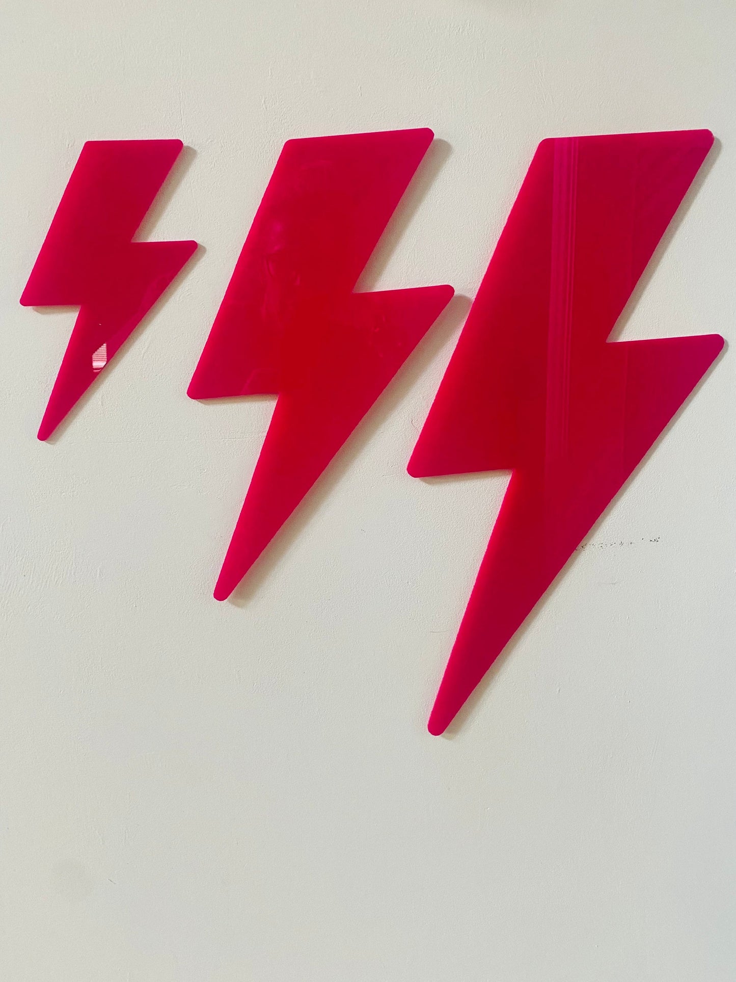 HOT Pink Lightening Bolt wall decor   - Acrylic - Bolt Decor - HOT PINK