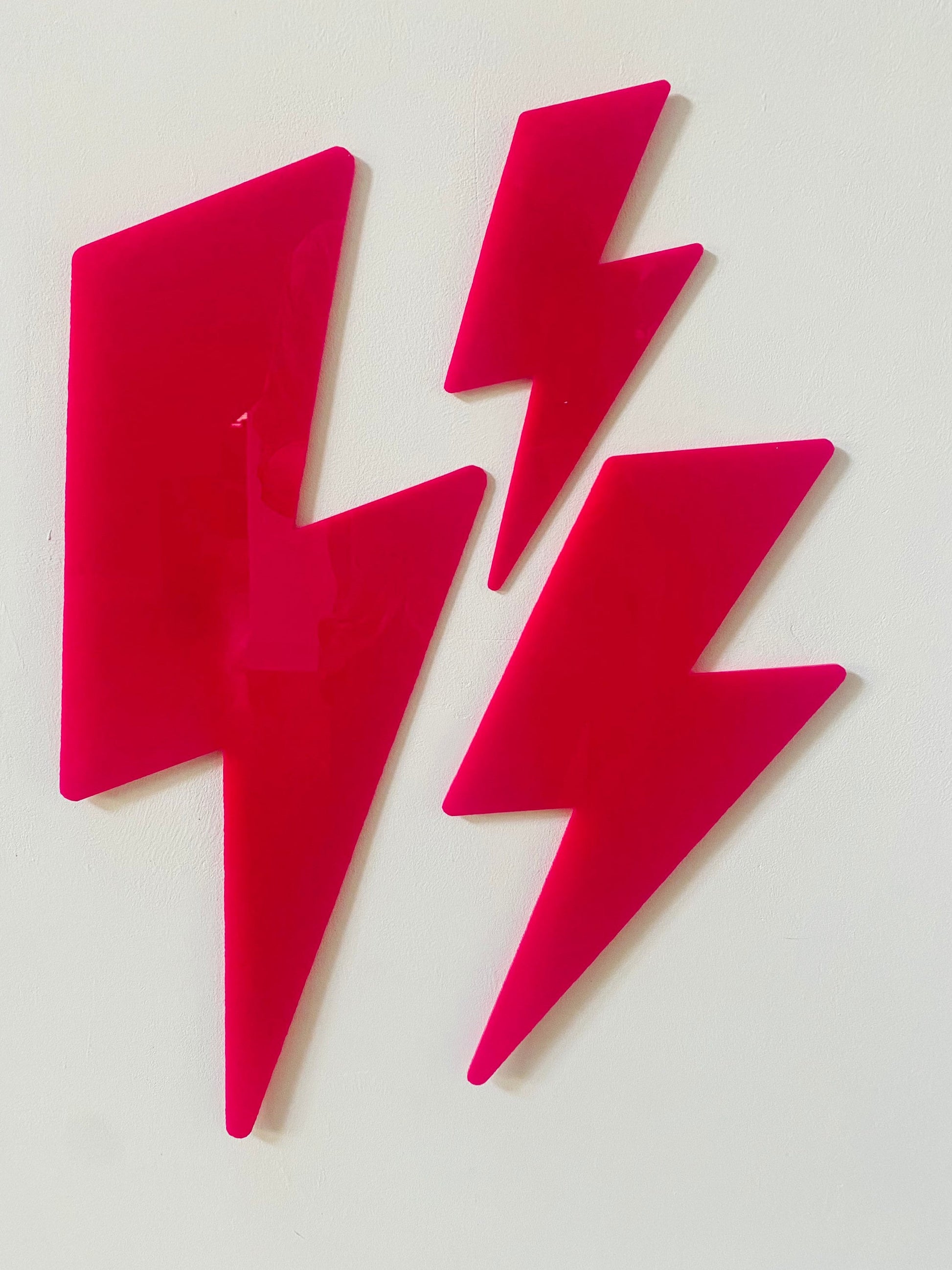 HOT Pink Lightening Bolt wall decor   - Acrylic - Bolt Decor - HOT PINK