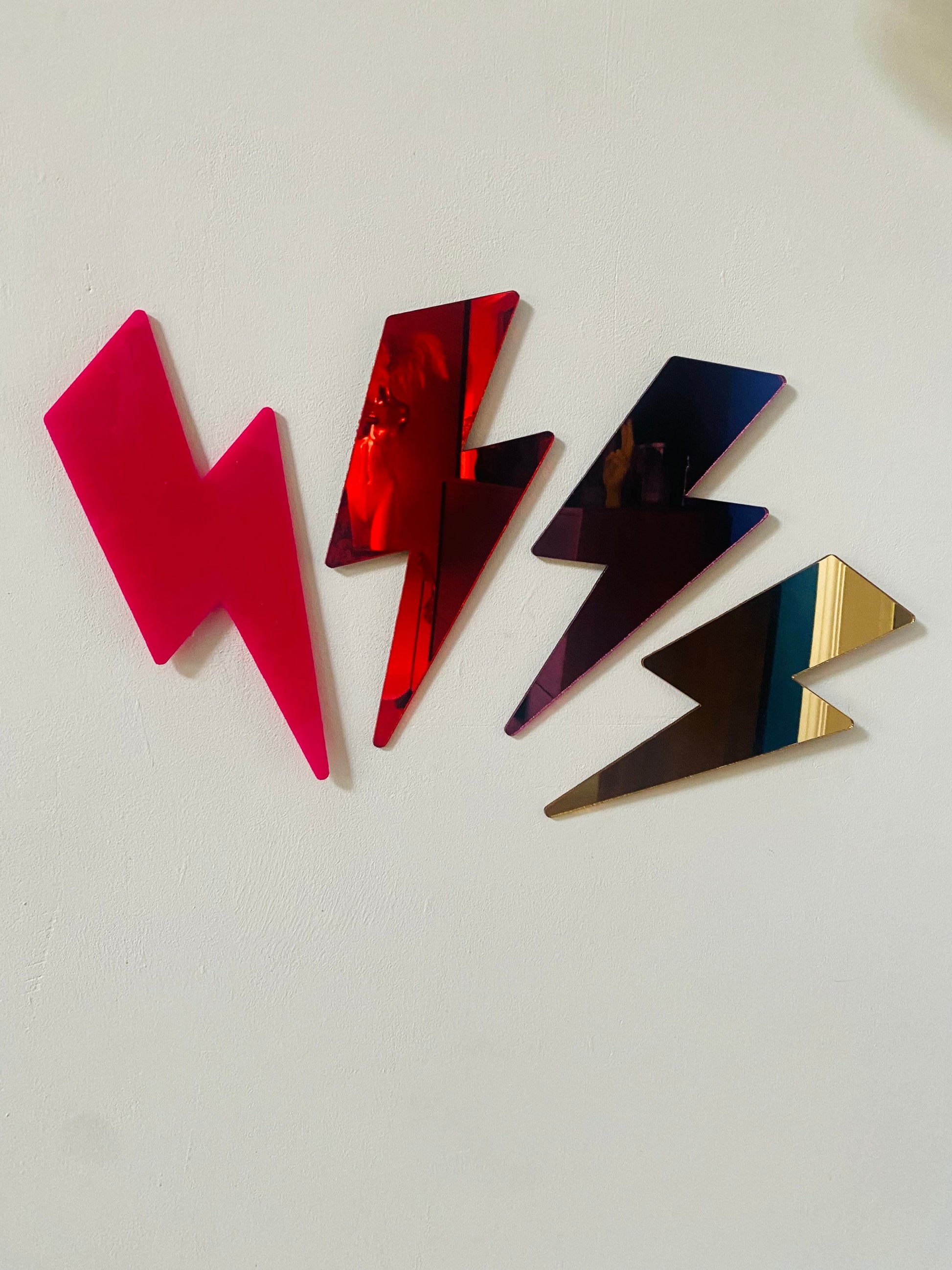 GOLD Lightening Bolt wall decor   - Acrylic - Bolt Decor - Mirror GOLD