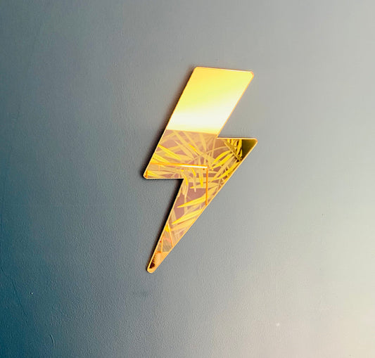 GOLD Lightening Bolt wall decor   - Acrylic - Bolt Decor - Mirror GOLD