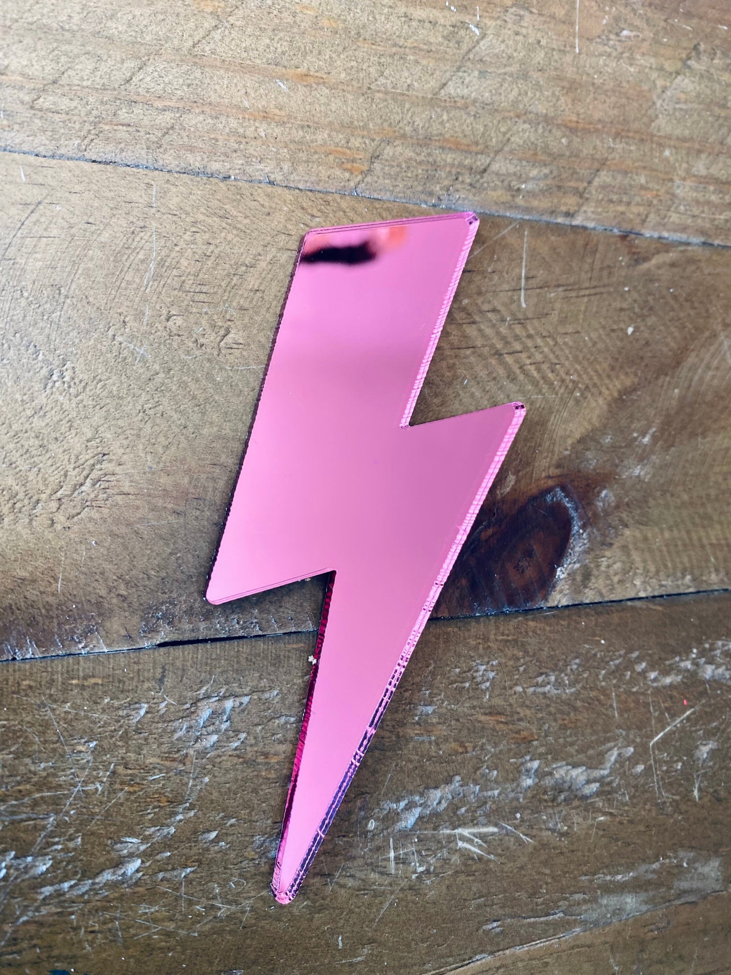 5 x MINI Lightening Bolt BUNDLE   - Acrylic  - MIRROR Pink