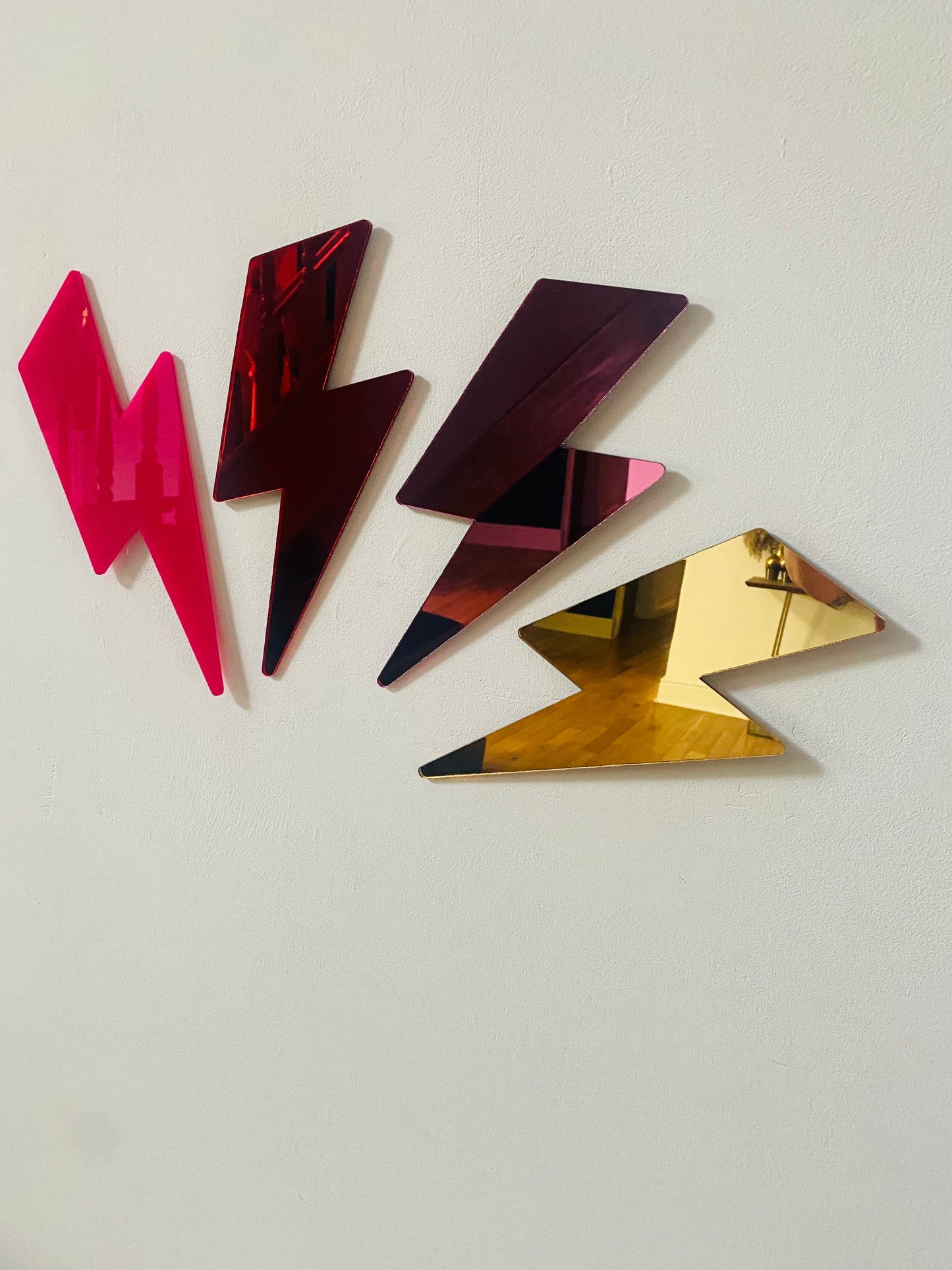 GOLD Lightening Bolt wall decor   - Acrylic - Bolt Decor - Mirror GOLD