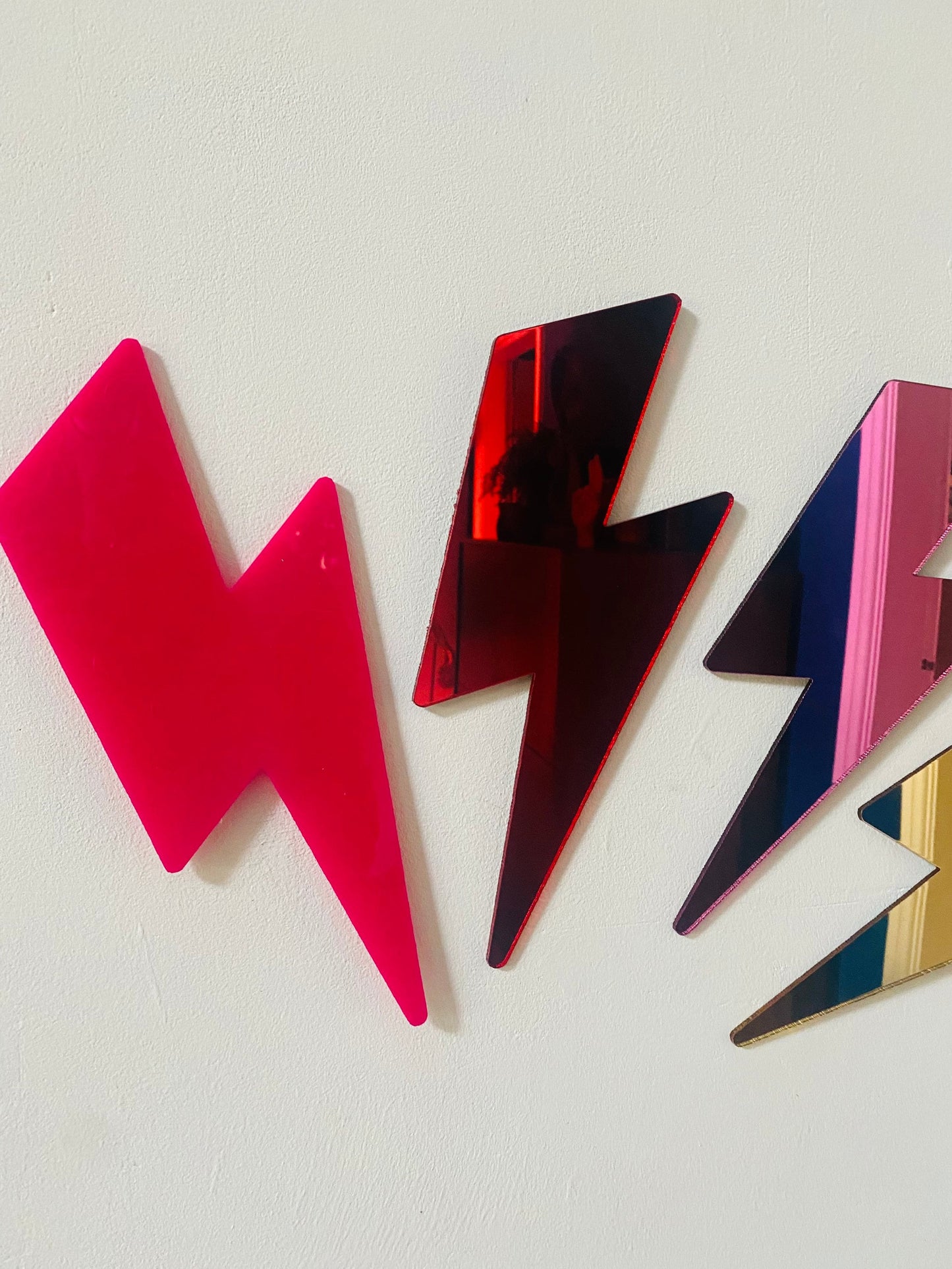 GOLD Lightening Bolt wall decor   - Acrylic - Bolt Decor - Mirror GOLD